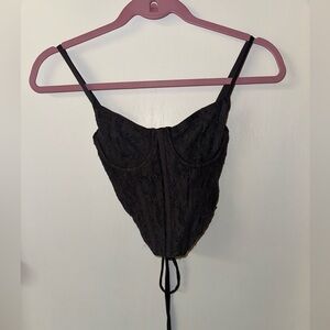 Black Lace Corset Top